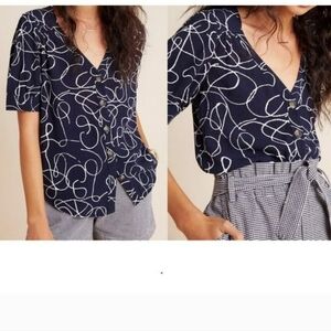 NWT Anthoropologie Maeve Top with Print